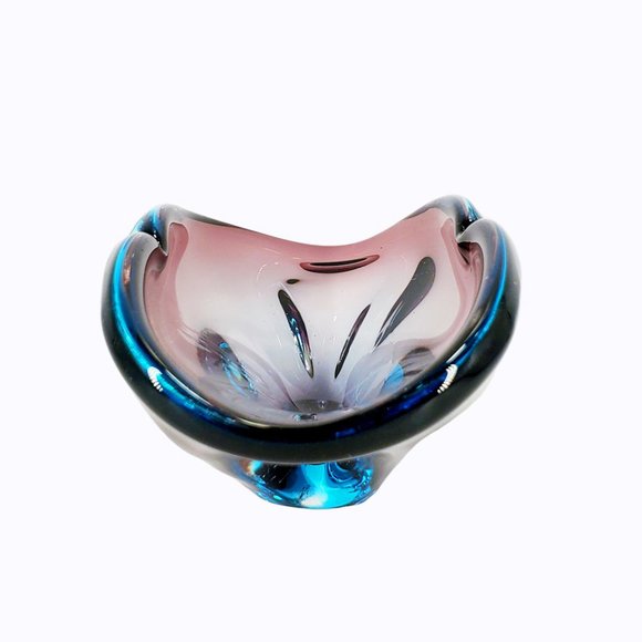 Murano Glass Bowl Ameythyst & Blue Sommerso Small Bowl Mid-Century Modern 1960s - Picture 2 of 7